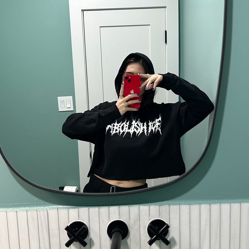 Abolish ICE Crop Hoodie